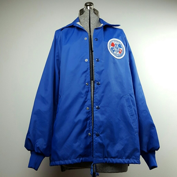 Vintage Jackets & Blazers - HELD Vintage 70's Blue Nylon Patched Jacket